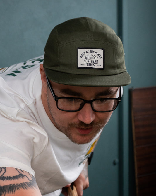 ARMY GREEN PANEL CAP WITH RECTANGLE PATCH