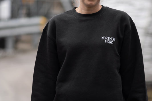 2024 STYLE BLACK EMBROIDERED NORTHERN MONK SWEATER