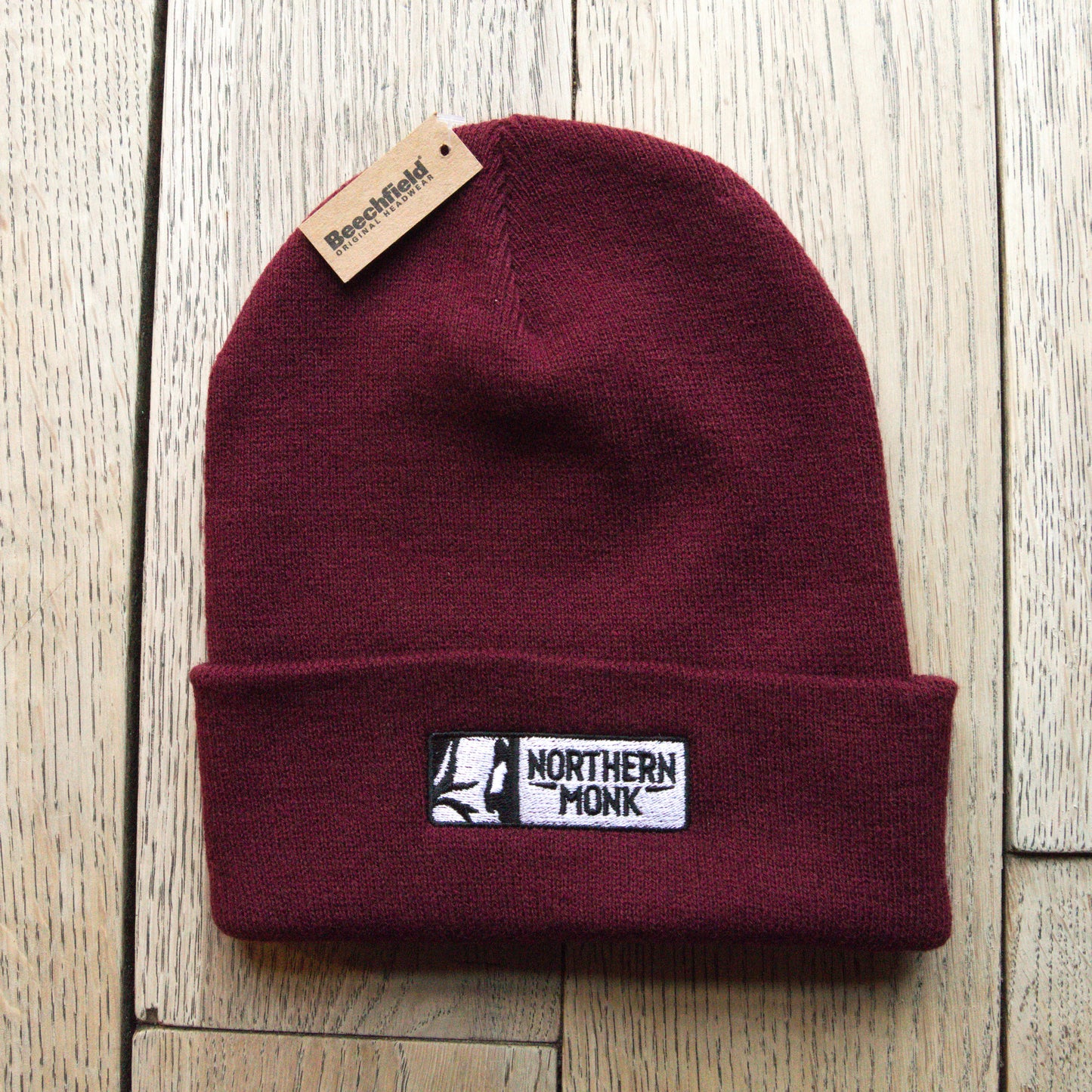 Beanie // Burgundy embroidered