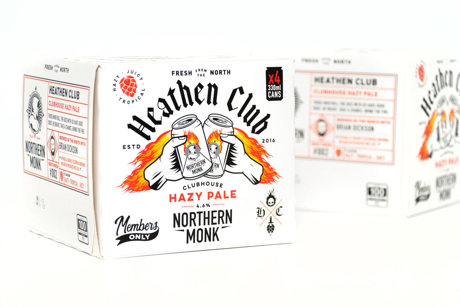 4 PACK // HEATHEN CLUB // CLUBHOUSE HAZY PALE ALE // 330ML Northern Monk